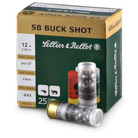 12 gauge hunting ammunition fires buckshot (usually the rela