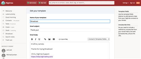 Bulk email service – Features – Highrise – Simple CRM Software ...