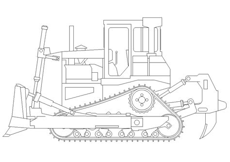 Bulldozer 2D design is given in this AutoCAD drawing file.Download now
