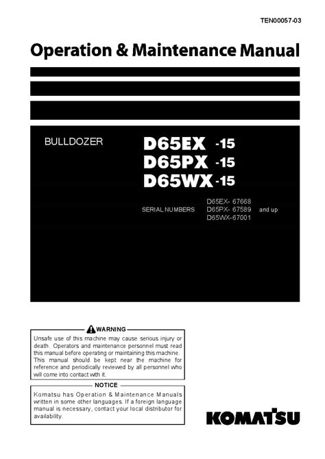 Bulldozer komatsu d65ex 15 d65px 15 service manual. - Laboratory manual for anatomy physiology connie allen.