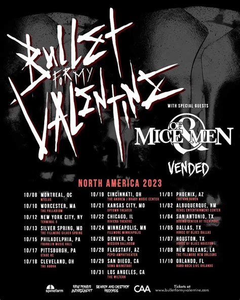 Bullet For My Valentine Tour Dates & Tickets 2024 Ents24