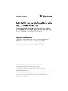 Bulletin VPL Low-inertia Servo Motor with 100165 mm Frame Size.