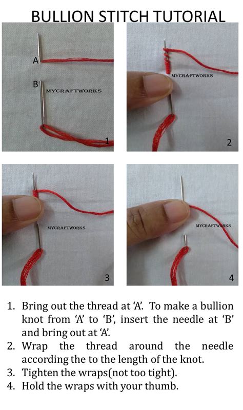 Bullion Stitch Knot Tutorial - The Crafty Tipster