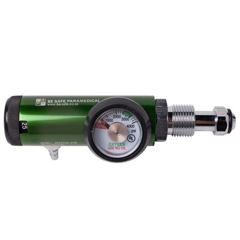 Bullnose oxygen regulator.  Sintered filter for additional safety and to extend reg...