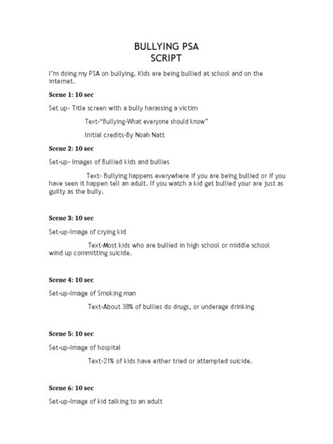 Bullying Scripts Psa
