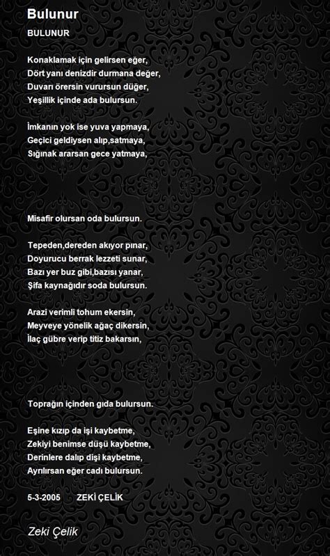 Bulunur Şiiri.