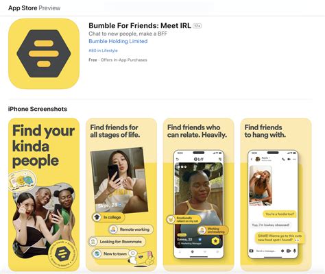 Bumble friend app. In the United States, Match Group and Bumble control over three-quarters of the dating apps market. (Good Faces Agency/Unsplash) Thirty per … 