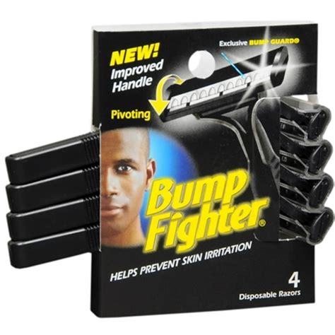 Bump fighter razor. Bump Fighter Cartridge Blades with Bump Guard technology help minimize skin irritation associated with shaving. Bump Fighter is the only shaving line specially designed to meet the special skincare needs of African American men.By combining the most advanced shaving technology with a complete skin-conditioning system. 