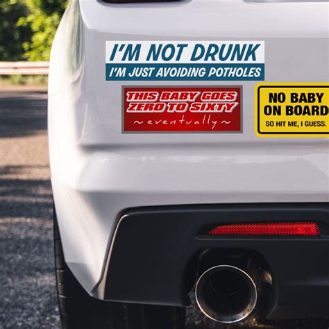 Bumper stickers. Print bumper stickers and amplify your promotions. Order in bulk and enjoy free shipping on qualified orders. Durable and waterproof, custom vinyl bumper ... 