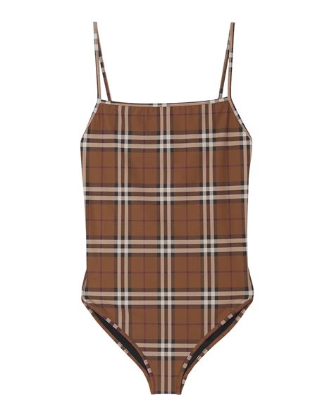 Burberry Delia Check One-Piece Swimsuit Neiman Marcus