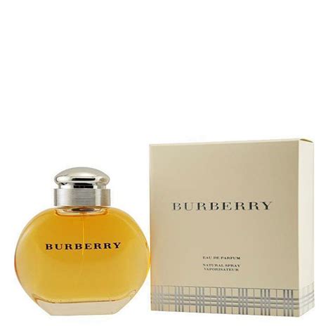 Burberry original perfume. Product details. This floral-fresh scent has gentle top notes of rose and honeysuckle. Deep heart notes of tiare flower, jasmine and peony and a hint of fresh clementine zest. Solar notes of sandalwood, musk and patchouli add a subtle warmth to create an inspiring fragrance. Glass bottle with check fabric cover. 