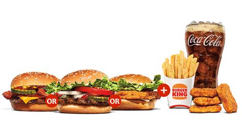 Burger King updates their Your Way Meal once again. It is now is back to $5 in price and includes a choice of either a Whopper Jr. or BBQ Bacon Whopper Jr., a four-piece order of chicken nuggets, small order of fries, and a small drink at participating locations nationwide. Most recently, the Your Way Meal was $6 in price and included either a .... 