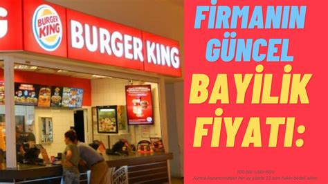 Burger king franchise kar marjı