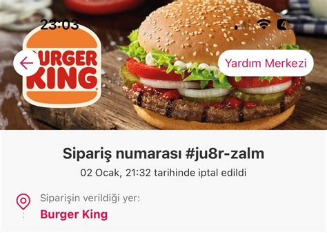 Burger king tunalı sipariş