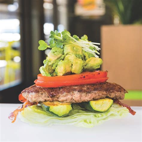 Burgerlounge. There are 680 calories in 1 burger (395 g) of Burger Lounge Paleo Burger. Calorie breakdown: 61% fat, 8% carbs, 30% protein. Related Burgers from Burger Lounge: Turkey Burger: Husky Burger: Lounge Burger: Quinoa Veggie Burger: Little Lounge Burger: More Products from Burger Lounge: 