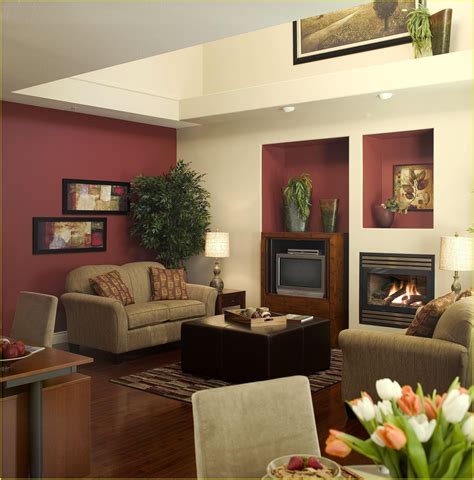 Burgundy Colors Neutral Living Room