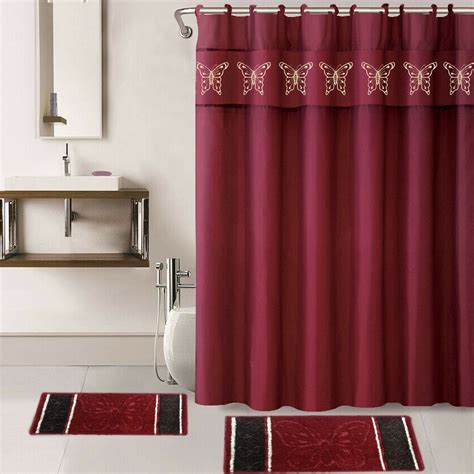 Burgundy shower curtain sets. Things To Know About Burgundy shower curtain sets. 