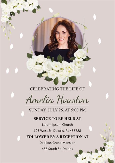 Burial announcement.  Shop fully customizable funeral service and death an...