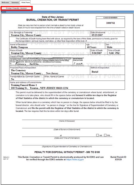 Burial permit.  Burial Permits Provider: LOS ANGELES COUNTY DEPARTMENT OF PUBLIC HEAL...