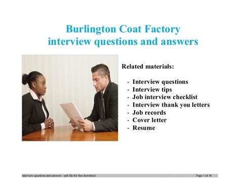 Burlington coat factory interview questions and answers