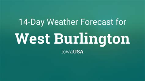 Long range weather outlook for Burlington includes 14 day forecast summary: Over the next 14 days the Burlington forecast suggests the average daytime maximum temperature will be around 27°C, with a high for the two weeks of 35°C expected on the afternoon of Saturday 30th. The average minimum temperature will be 14°C, dipping to its lowest .... 