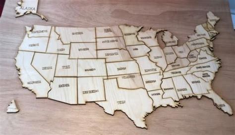 Burnt State Maps Wooden Laser-Cut Maps of U.S. States - On …