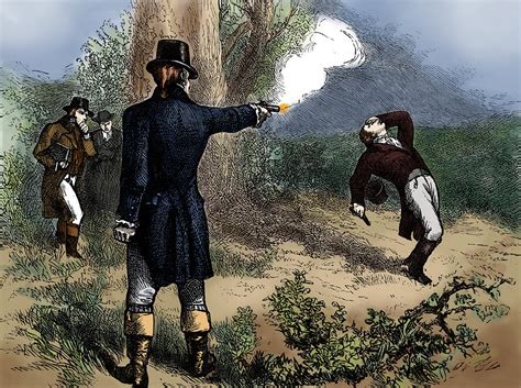 After the duel, Burr was charged with murder in both New York and New Jersey ... 1801, both held at the same popular dueling ground in Weehawken, New Jersey, where Burr and Hamilton would later duel.. 