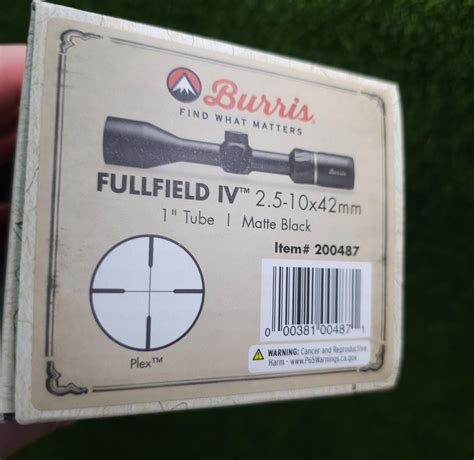 Burris Fullfield IV 2.5-10x42mm SFP Rifle Scope Plex Reticle, Matte ...