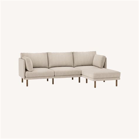 Burrow Field 4-Piece Sectional Lounger in Oatmeal - AptDeco