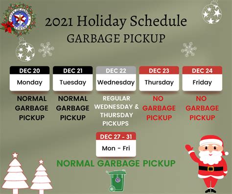 Burrtec waste holiday schedule. following holidays: New Year’s Day, Memorial Day, Independence Day, Labor Day, Thanksgiving Day and Christmas Day. If the holiday falls on a weekday, services will be delayed by one day for that week only. Your regular schedule will resume the following week. There is no interruption in service if the holiday is on Saturday or Sunday. 