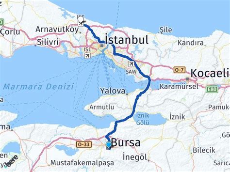 Bursa istanbul arası kaç km