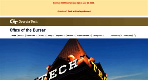 Bursar.gatech - Georgia Tech Bursar's Office Lyman Hall, Suite 111 225 North Avenue Atlanta, GA 30332-0255 Campus Mail Stop: 0255 Check us out on the campus map. Office Hours. Phone Consultation Hours: Monday through Friday 8:30 AM - 4:00 PM. In Person Walk Up Window Hours: Monday through Friday 9:00 AM - 4:00 PM
