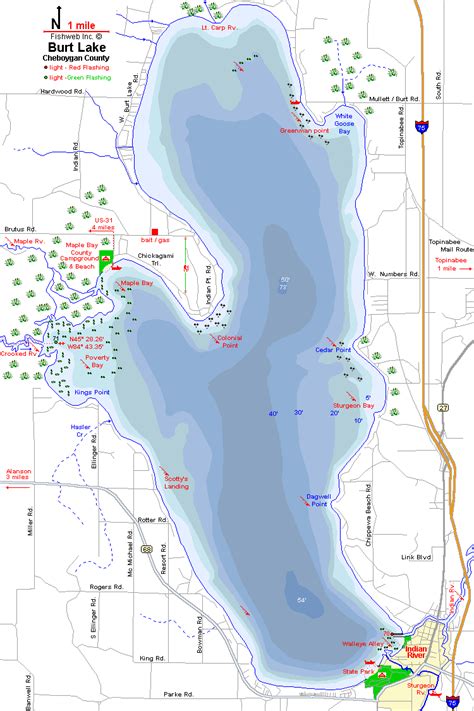 Burt Lake Map United States Google Satellite Maps - Maplandia.com