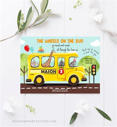 Bus Birthday Card - Etsy