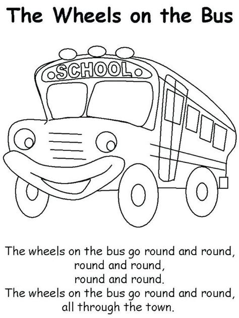 Bus Coloring Pages Collection PDF Wheels on the
