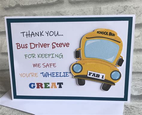 Bus Driver Appreciation Cards Printable