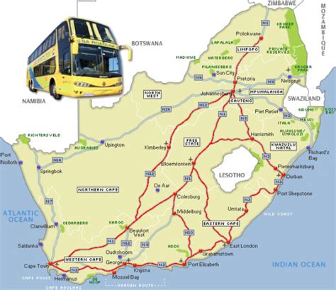 Bus Routes from Johannesburg to East London - Timbu.com