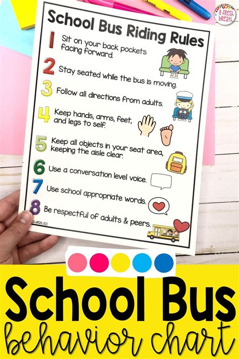 Bus Rules And Behavior Chart School Bus Safety Teaching Sight Words Behaviour Chart