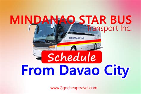 Bus Schedule from Davao City 2Go Cheap Travel