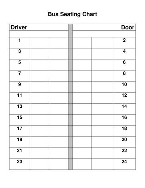 Bus Seating Chart