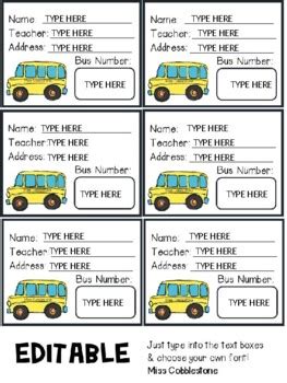 Bus Tags Bus Design Regular Editable Version Tpt