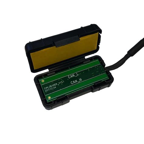 Bus reader.  The reader is secured around a section of the vehicle CAN Bus w...