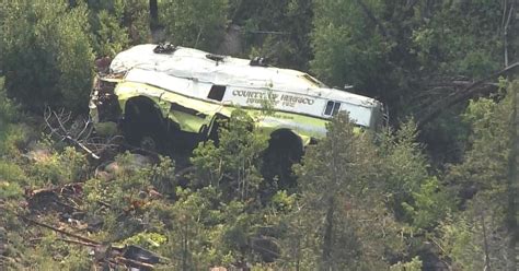 Bus with 5 people rolls off road in Larimer County