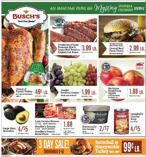 Feb 27, 2022 · Browse Busch’s Weekly Ad Circular. Get this week Busch’s Ad, grocery printable coupons on myweeklyads.net. Save big with the Busch’s flyer specials & sales. Busch’s is a neighborhood grocer that offers a wide selection of everyday staples but as well a range of top quality foods and general products. The business was founded in 1975 as a family enterprise, today operating 15 ... . 