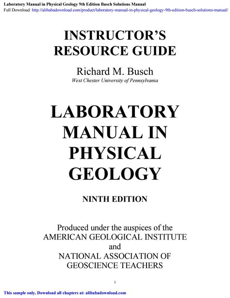 Busch physical geology lab manual answer key. - Manual for a jcb 506b repair.