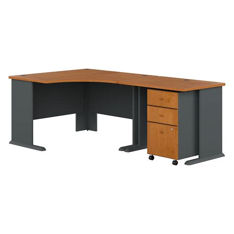 Bush Business Furniture Cubix 48W Desk, Natural Cherry/Slate ... - Quill