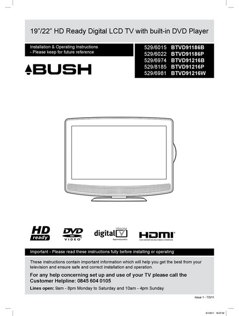 Bush lcd tv service manual btvd91186b. - Of mice and men chapter 4 reading and study guide answers.