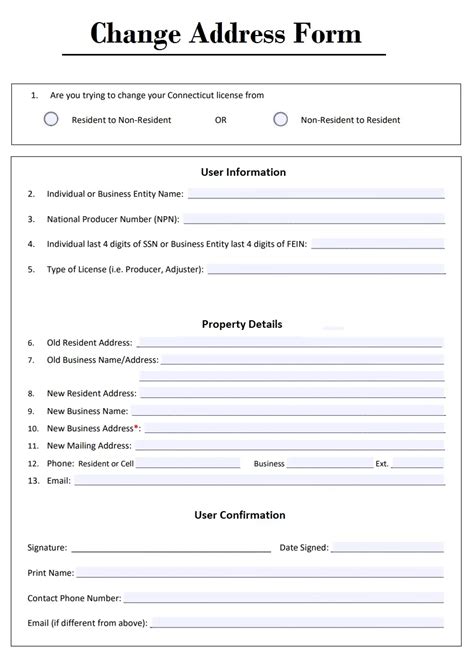 Business Account Change Form