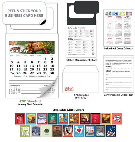 Business Card Calendar Magnets