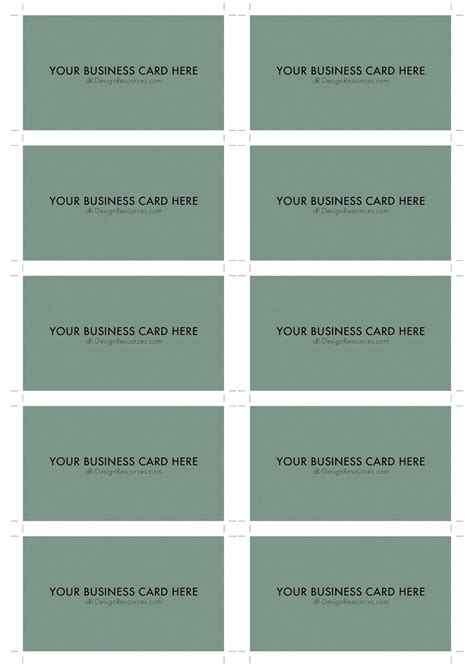 Business Card Sheet Template